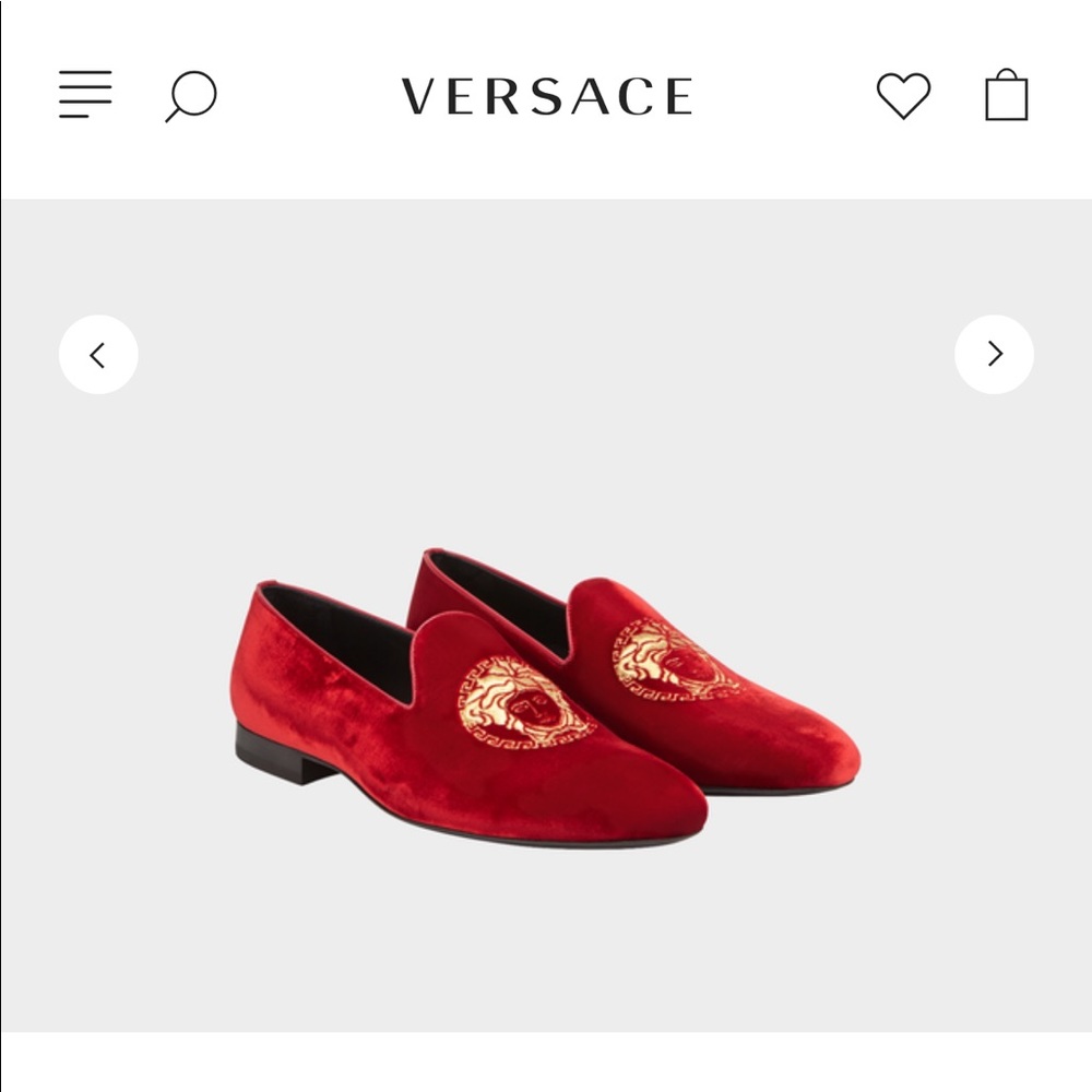 Versace Loafers: “MEDUSA HEAD VELVET LOAFERS”